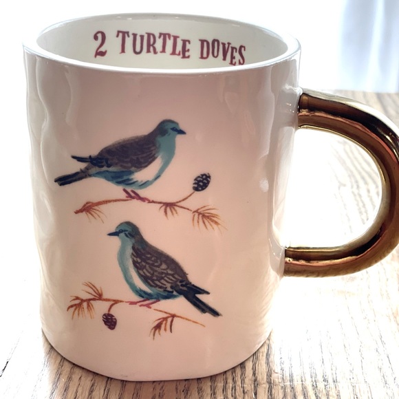 Magenta 2 Turtle Doves Mug Coffee Cup - Picture 1 of 1